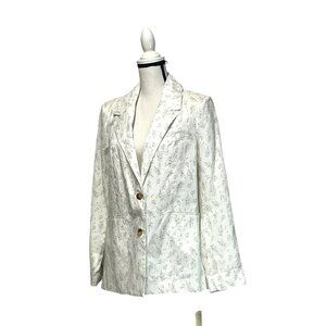 BLANKNYC  Floral Print Linen Blazer In Flower Field, Sz. S
